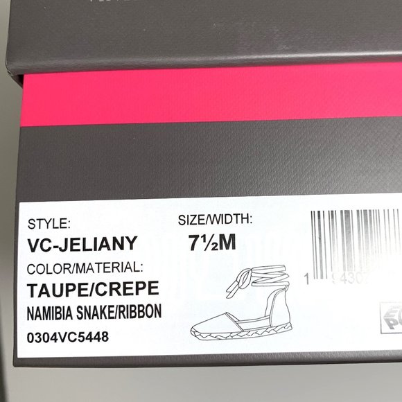 Vince Camuto Jeliany Ankle Tie Espadrilles Flats Leather Snake Print Size 7.5